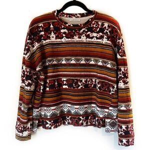 Zara Southwestern Aztec Print Pullover Top